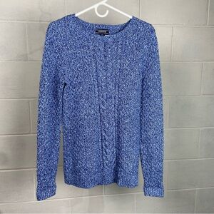 Land's End Drifter Women's Chunky Knit Crewneck‎ Pullover Sweater Size S/T Blue